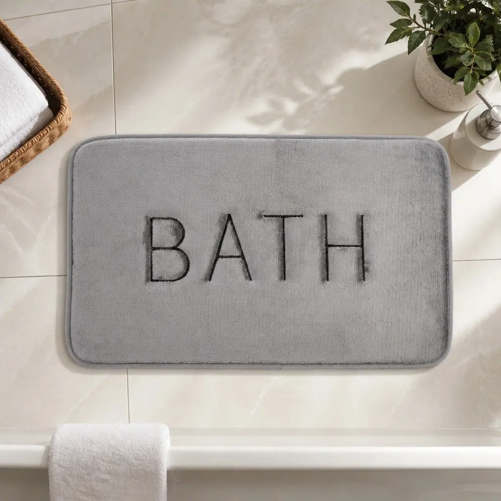 Grey Memory Foam Bath Rug Mat