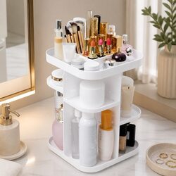 360 Rotating Makeup Organizer Large Capacity Cosmetics Storage Vanity Bathroom