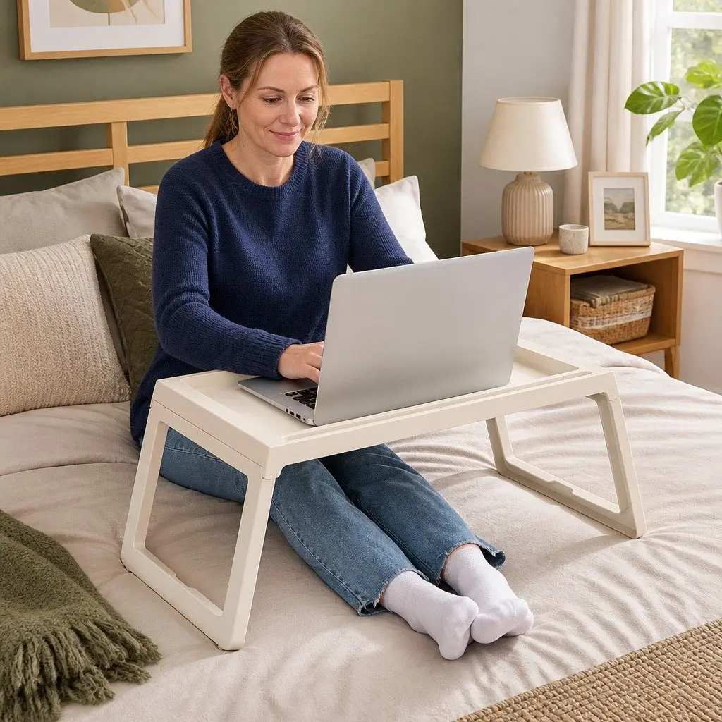 Multifunction Laptop Bed Desk Foldable Portable Writing Table Storage Drawer