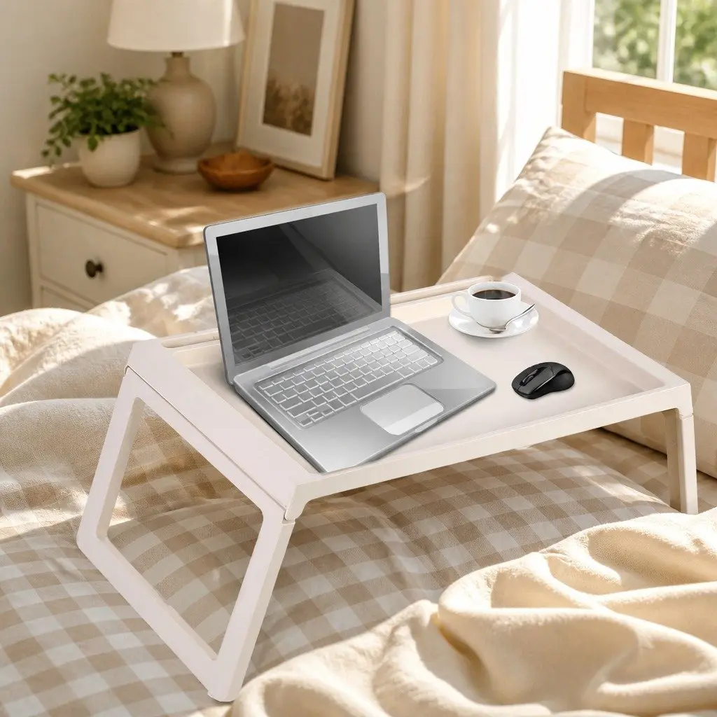 Multifunction Laptop Bed Desk Foldable Portable Writing Table Storage Drawer
