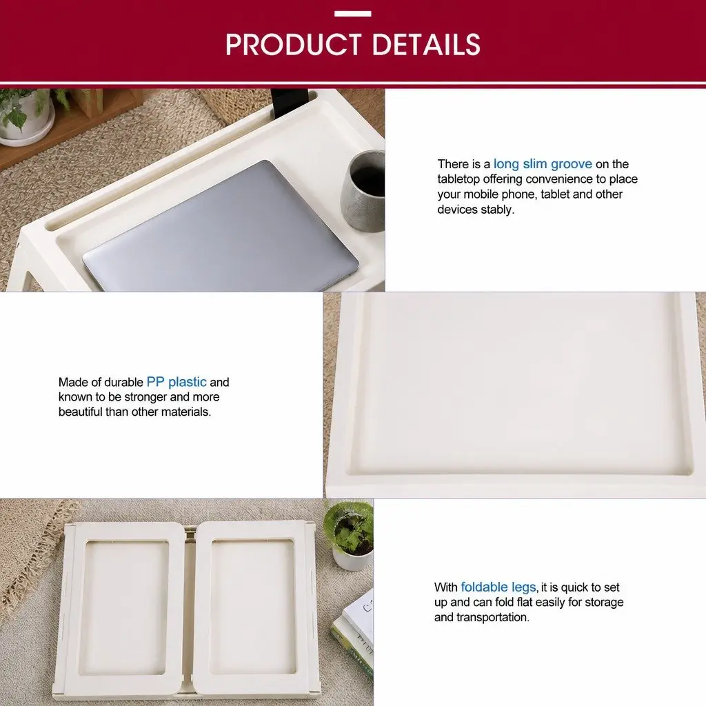 Multifunction Laptop Bed Desk Foldable Portable Writing Table Storage Drawer
