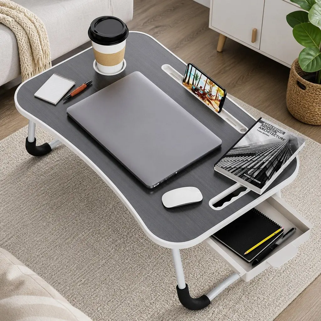 Laptop Bed Desk Foldable Portable Table Study Writing Home Office Kids Adults