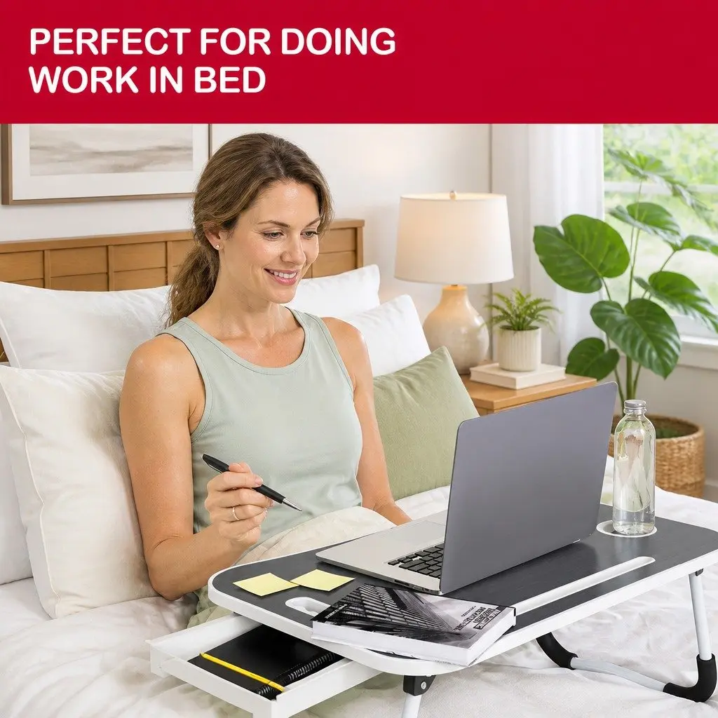 Laptop Bed Desk Foldable Portable Table Study Writing Home Office Kids Adults