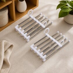 Stainless Steel Folding Pants Hangers Set - Holds 5 Pairs Each