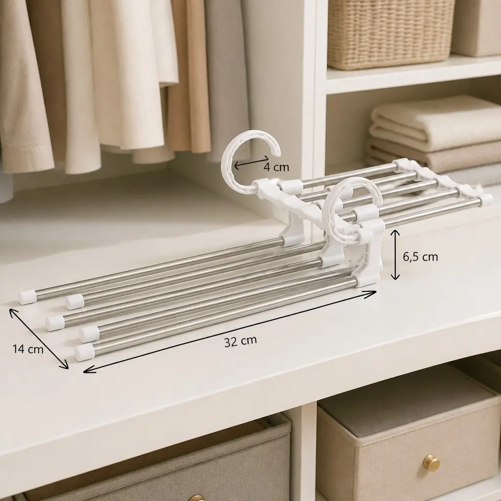 Stainless Steel Adjustable Pants Hangers for Closet Organization 2 Pack