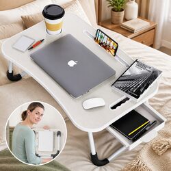 MDF and Steel Laptop Bed Desk with Anti-Slip Feet