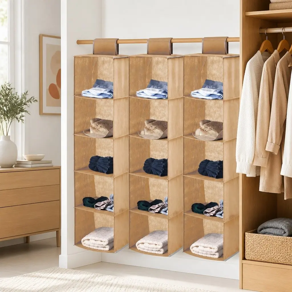 5-Tier Hanging Closet Organizer for Bedroom 3 Pack