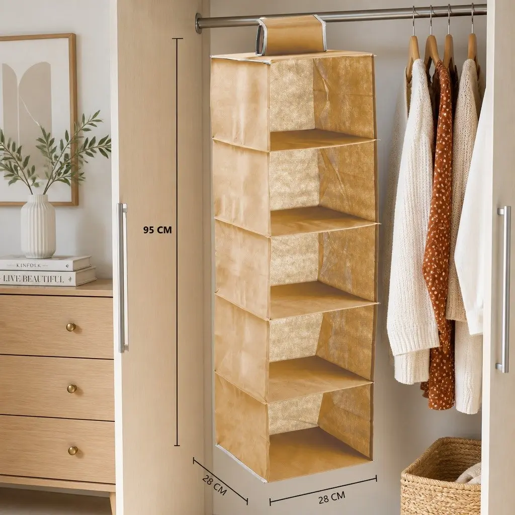 5-Tier Hanging Closet Organizer for Bedroom 3 Pack