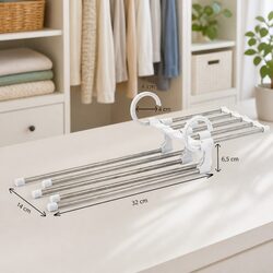 4 Pack of Adjustable Stainless Steel Pants Hangers - Specs Inside