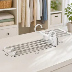 4 Pack of Adjustable Stainless Steel Pants Hangers - Specs Inside