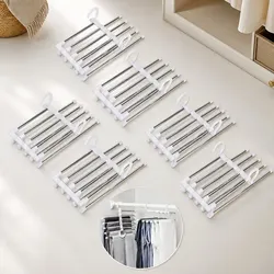 6 Adjustable Stainless Steel Pants Hangers with Non-Slip Grip