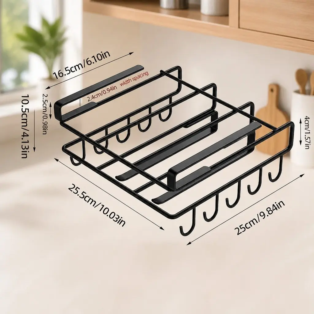 Under Cabinet Organizer Kitchen Storage Multifunctional Cutting Board Holder with Hooks