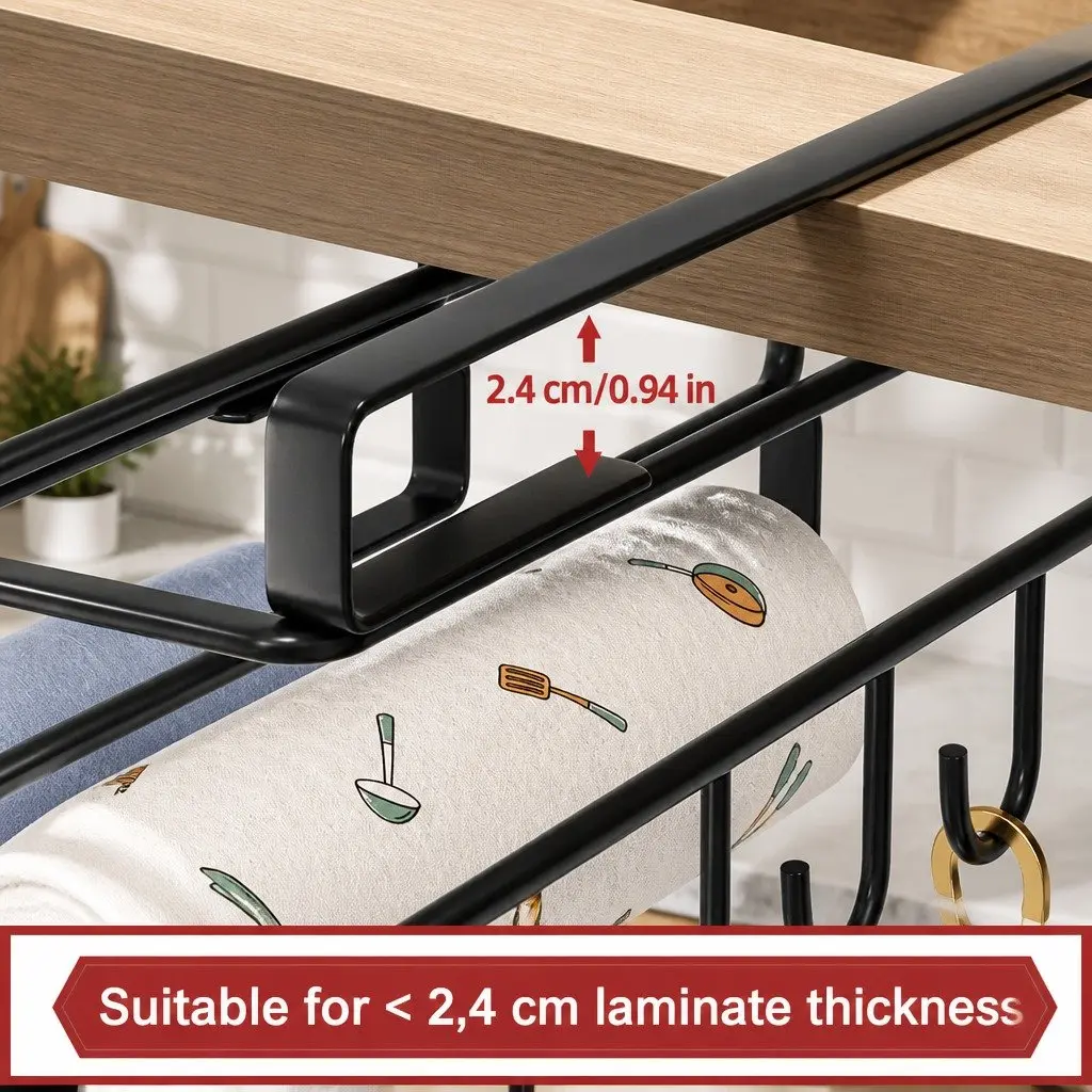 Under Cabinet Organizer Kitchen Storage Multifunctional Cutting Board Holder with Hooks