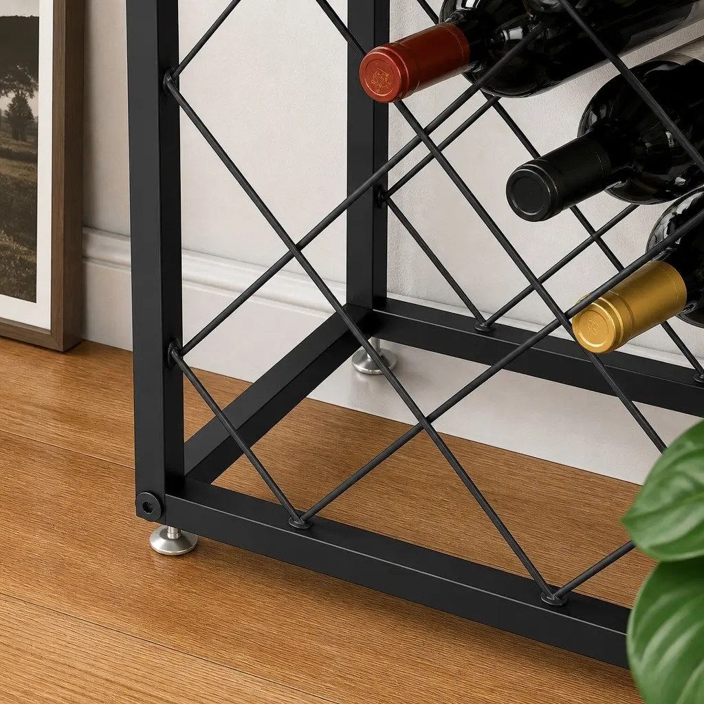 Metal Wine Rack Freestanding 25 Bottle Capacity Tabletop Storage Organiser