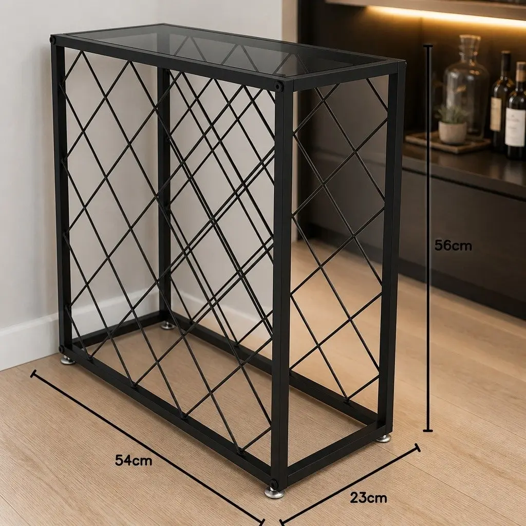 Metal Wine Rack Freestanding 25 Bottle Capacity Tabletop Storage Organiser