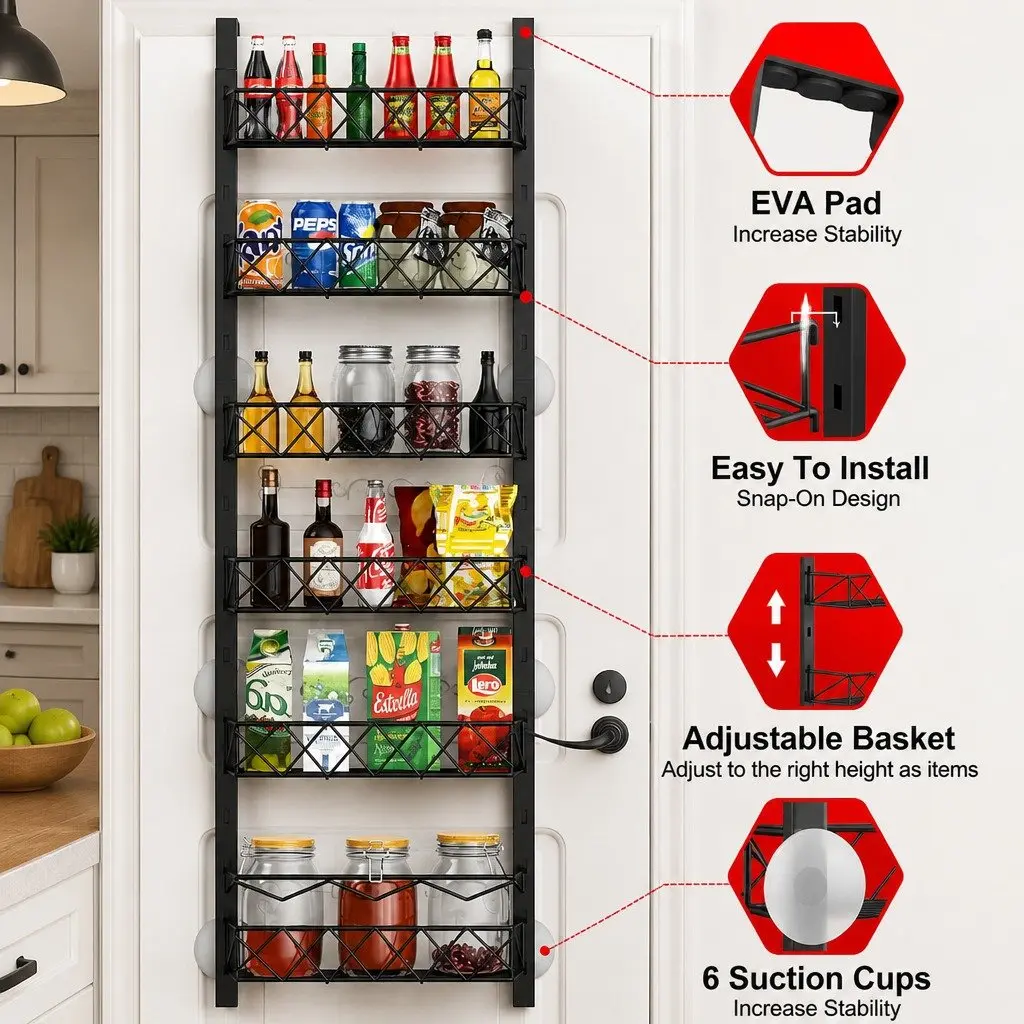 6 Tier Over Door Pantry Organiser