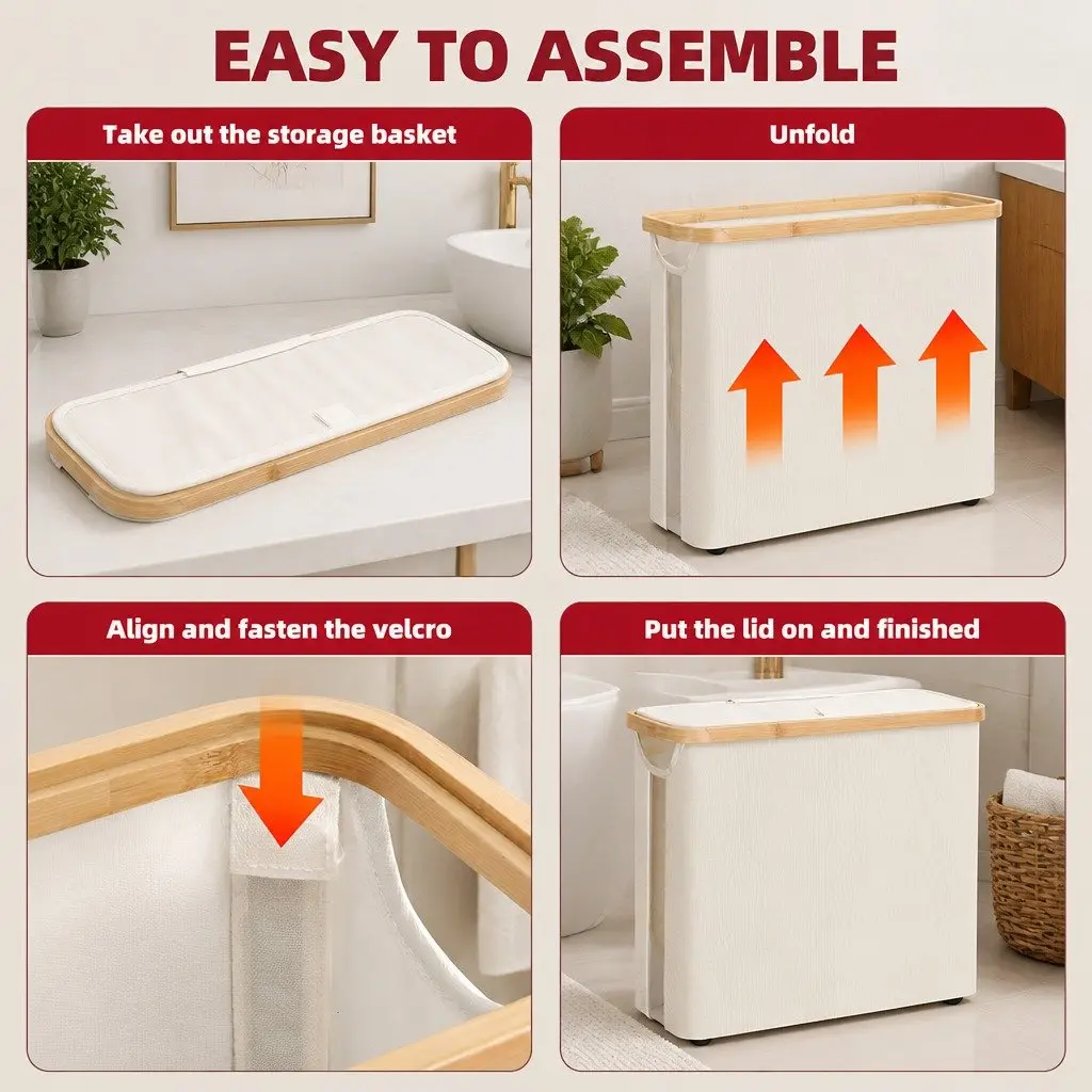 Toilet Paper Storage Basket 12 Rolls Organizer Bamboo Lid Handle Bathroom Closet