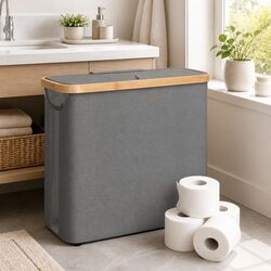 Toilet Paper Storage Basket: 35 x 45 x 15 cm, Grey