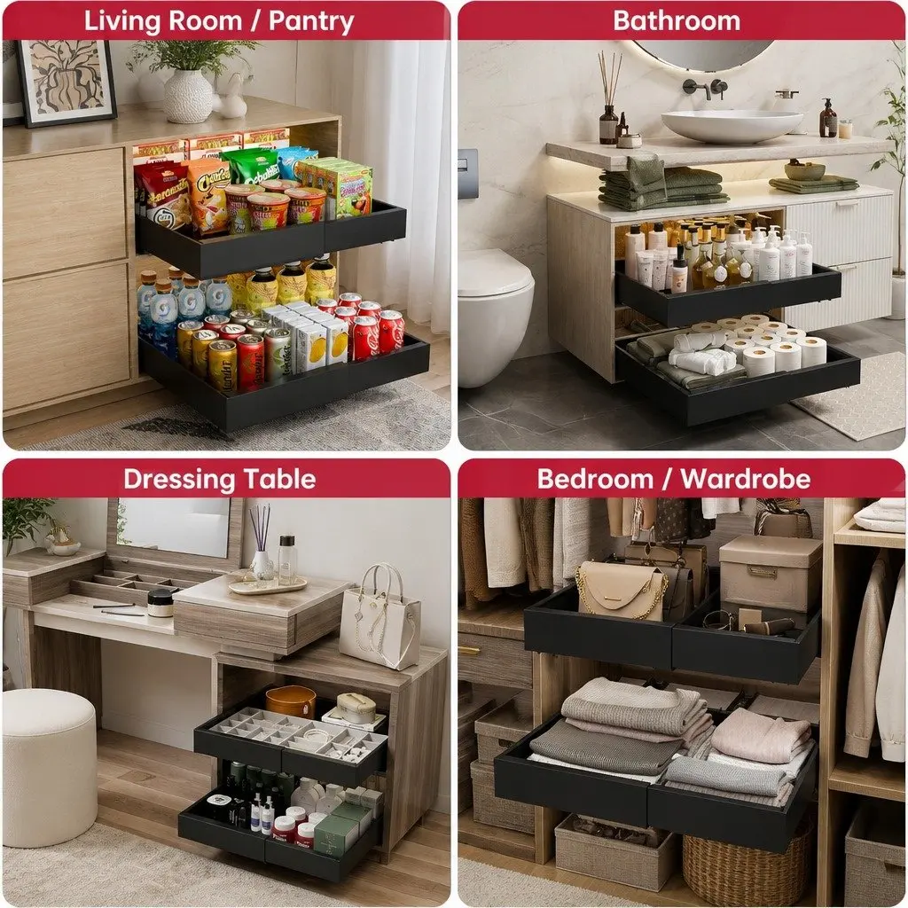 Pull Out Cabinet Organizer with Steel Frame