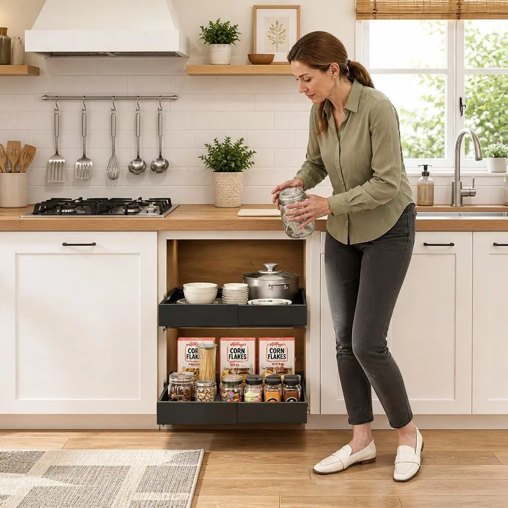 Pull Out Cabinet Organizer with Steel Frame