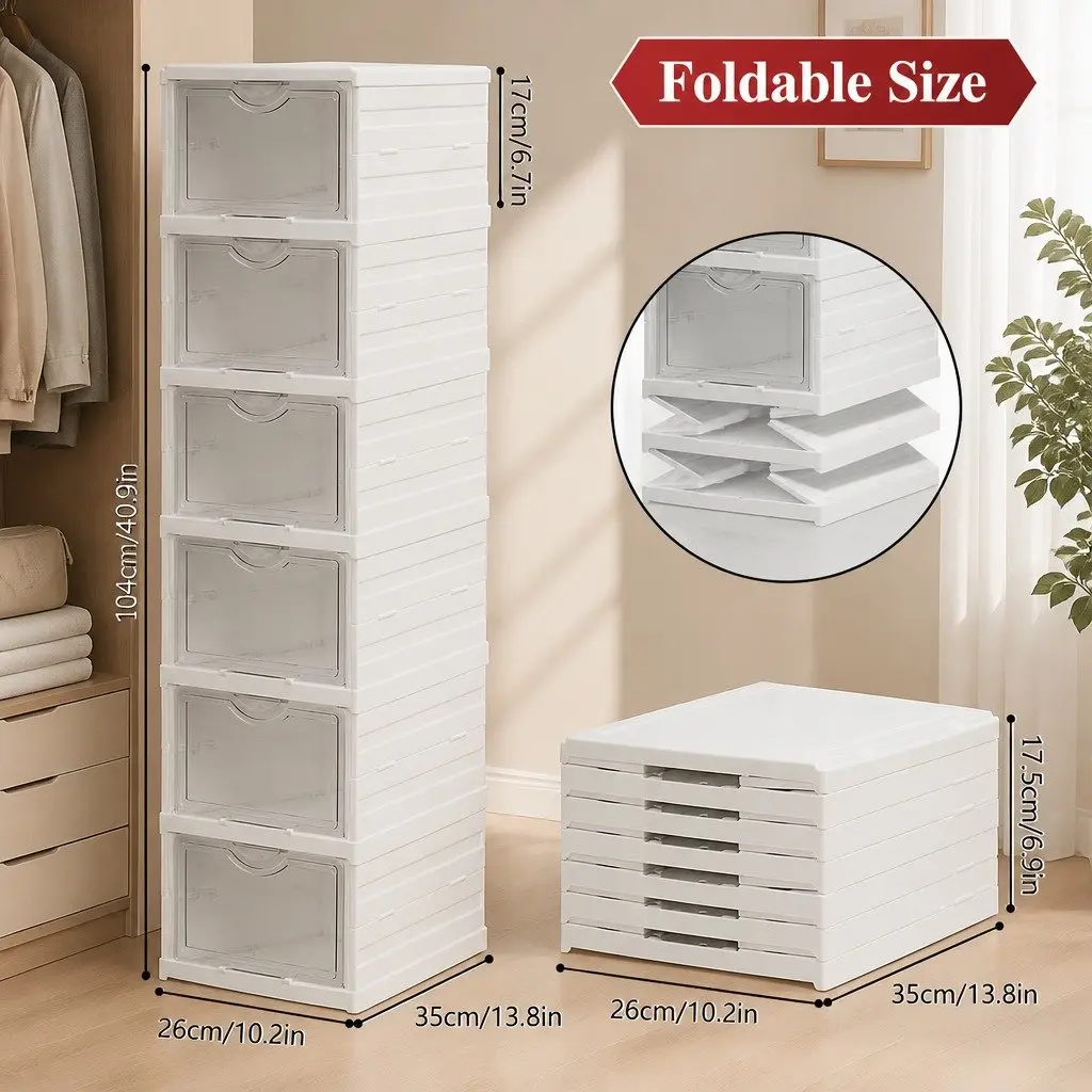 6-Tier Stackable Shoe Storage Box