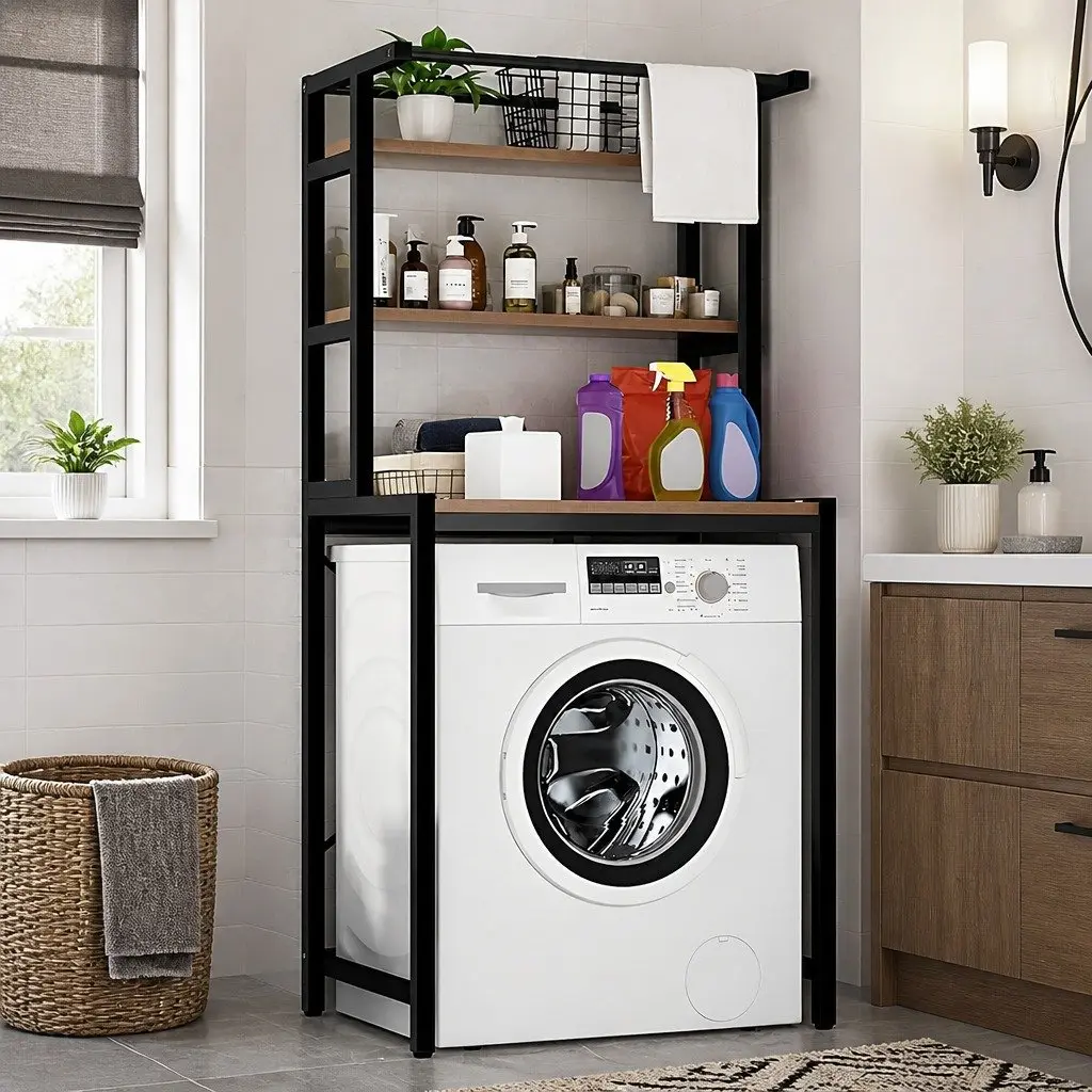 3-Tier Over Washing Machine Storage Rack Laundry Shelf Organizer Bathroom Toilet