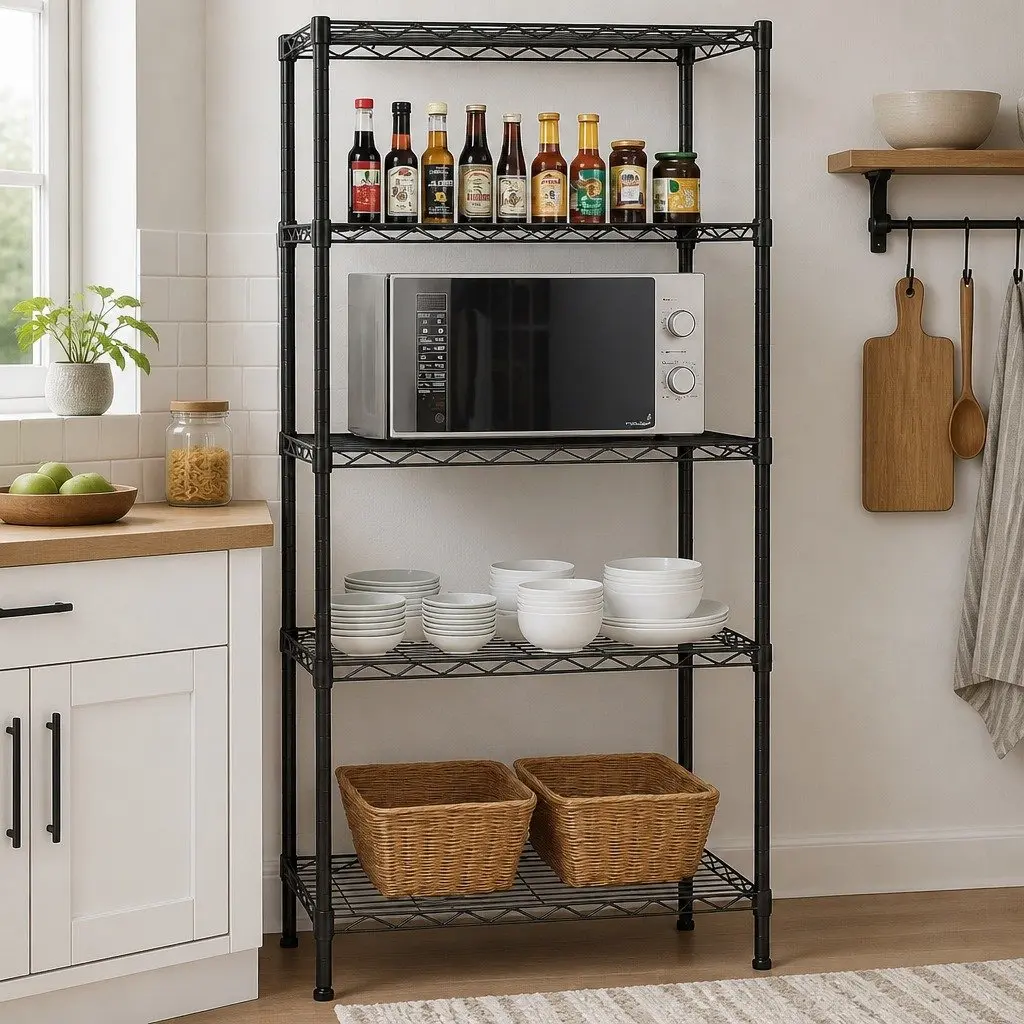5-Tier Adjustable Metal Wire Shelves