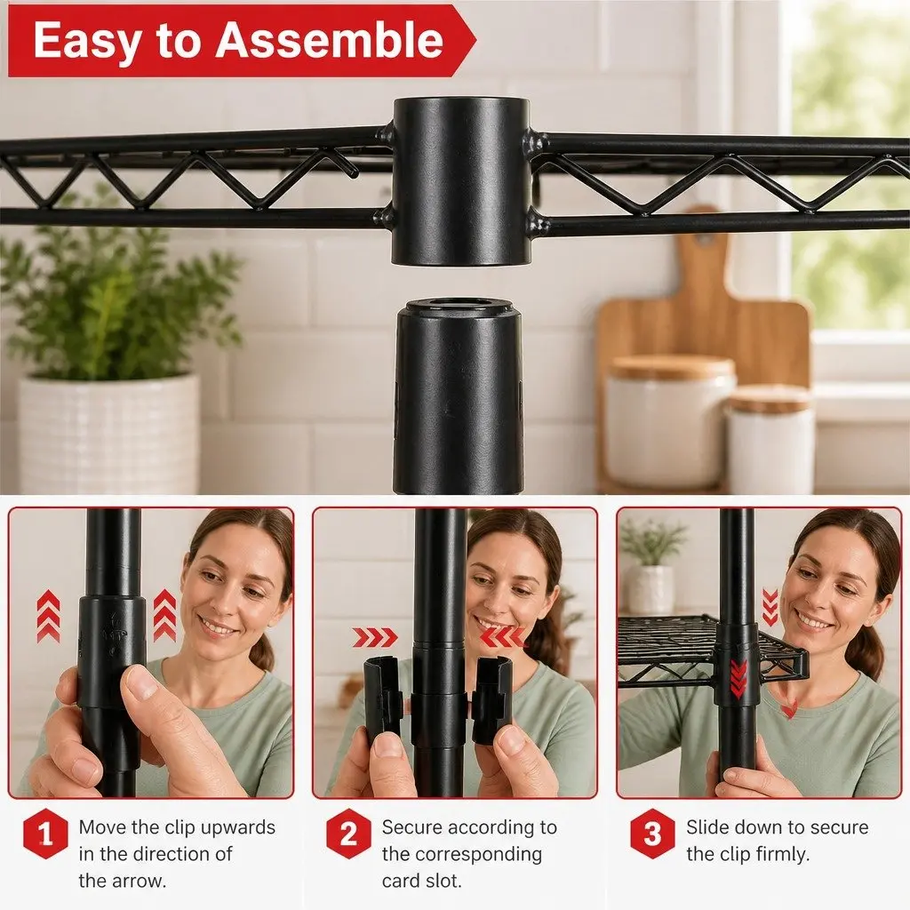 5-Tier Adjustable Metal Wire Shelves