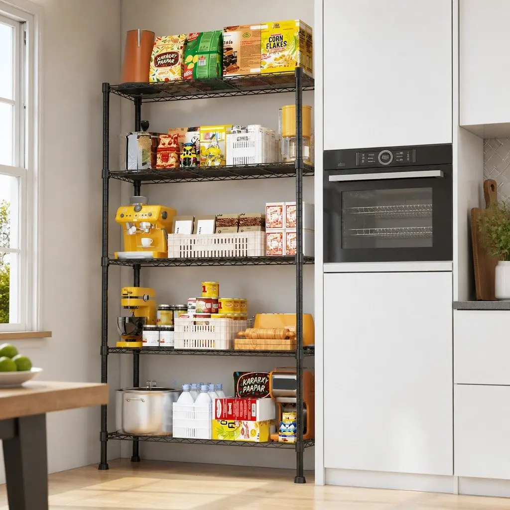 5-Tier Adjustable Metal Wire Shelves
