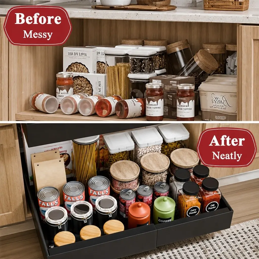 2 Pack Pull Out Cabinet Organizers