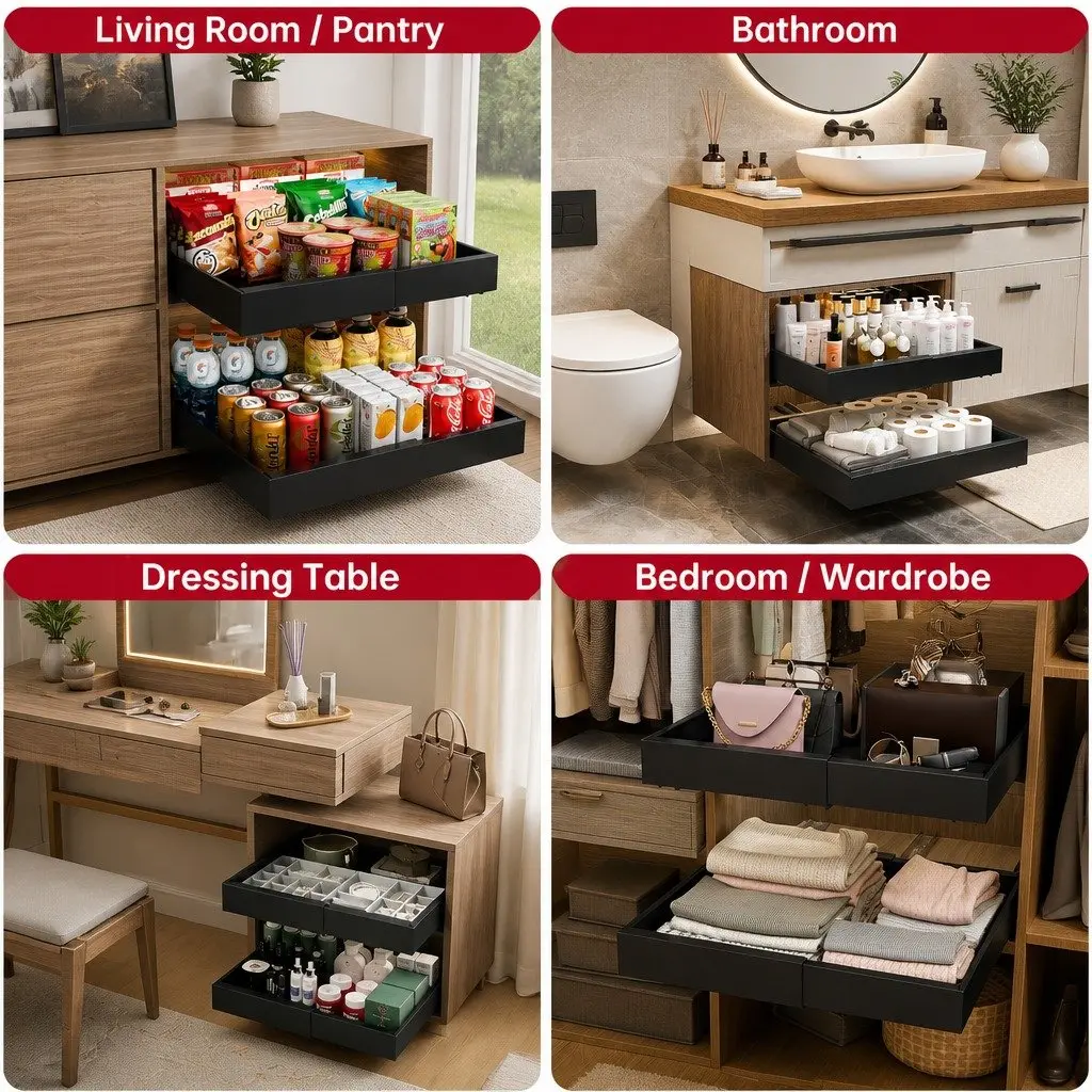 2 Pack Pull Out Cabinet Organizers