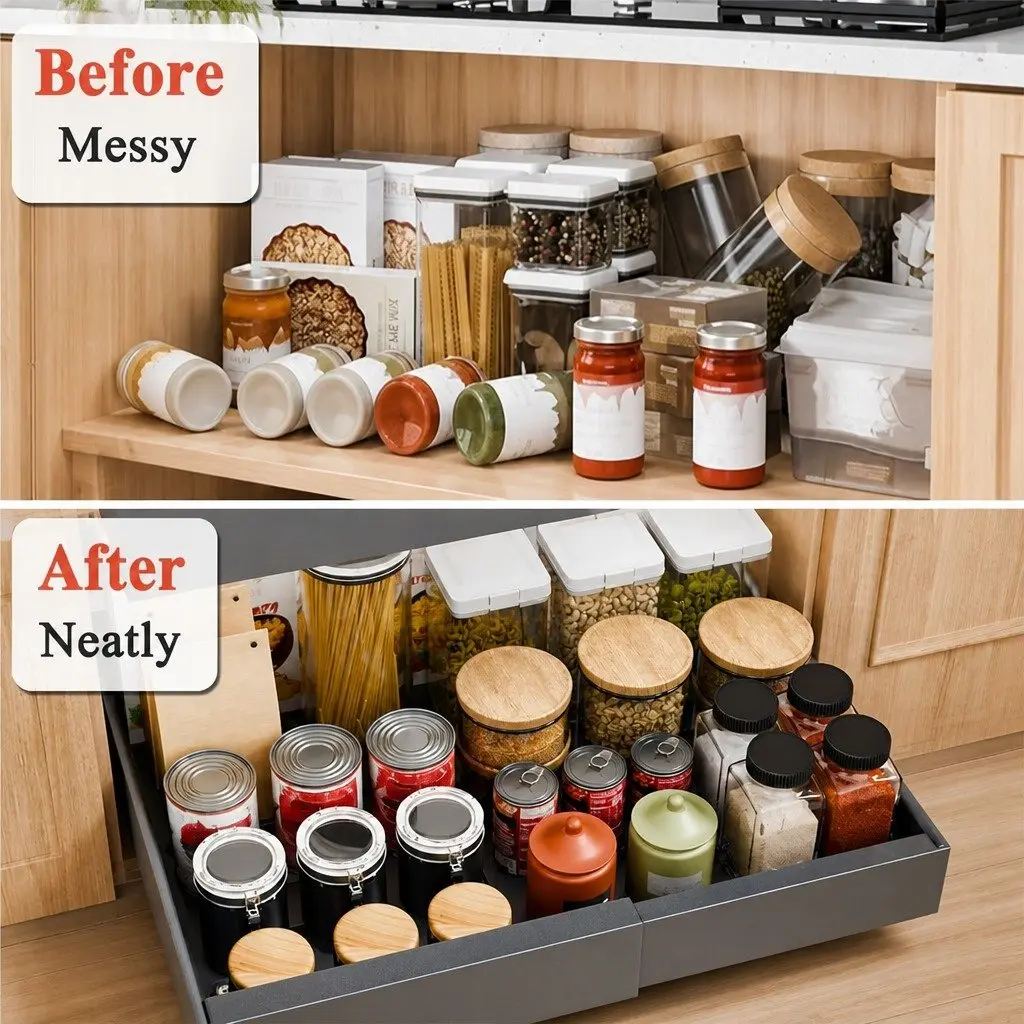 2 Pack Pull Out Cabinet Organizers
