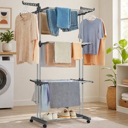 Folding Clothes Drying Rack: 4-Tier with Adjustable Features