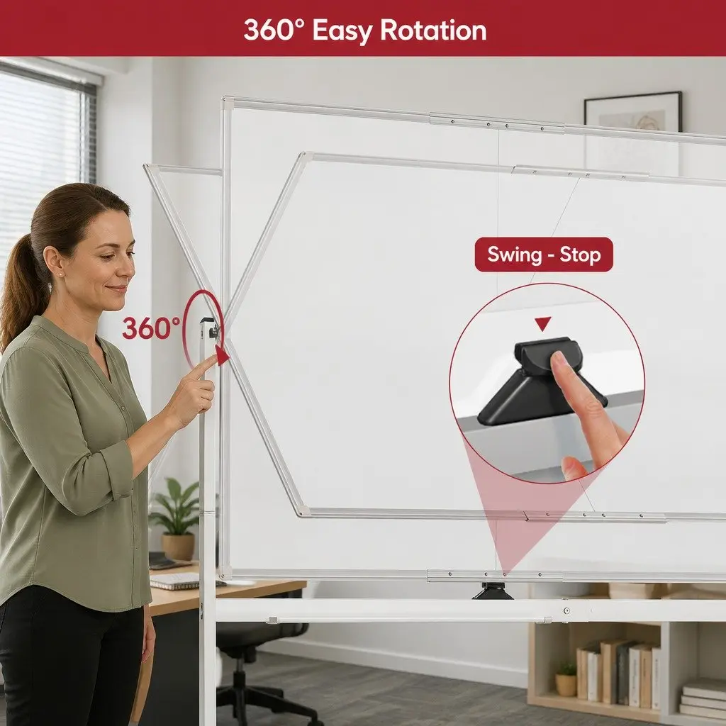 Double-Sided Magnetic Whiteboard 120x90cm