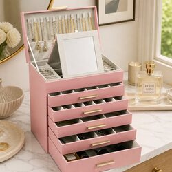 Detailed Specifications: 6-Layer Jewelry Organizer Box