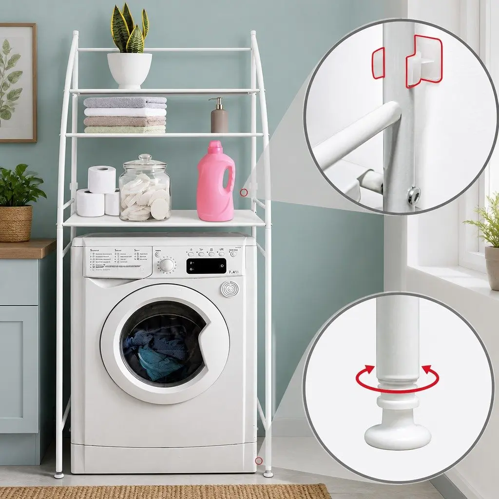 3-Tier Storage Rack for Laundry and Bathroom