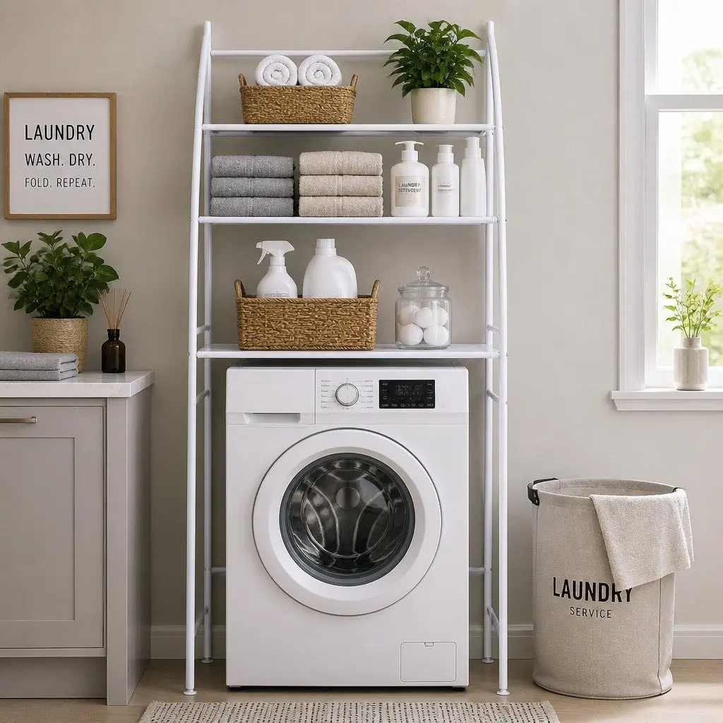 3-Tier Storage Rack for Laundry and Bathroom