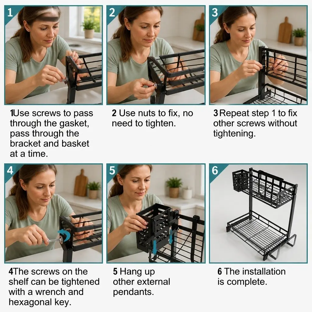 2-Tier Kitchen Spice Rack Organizer Storage Shelf Countertop Condiments Oil