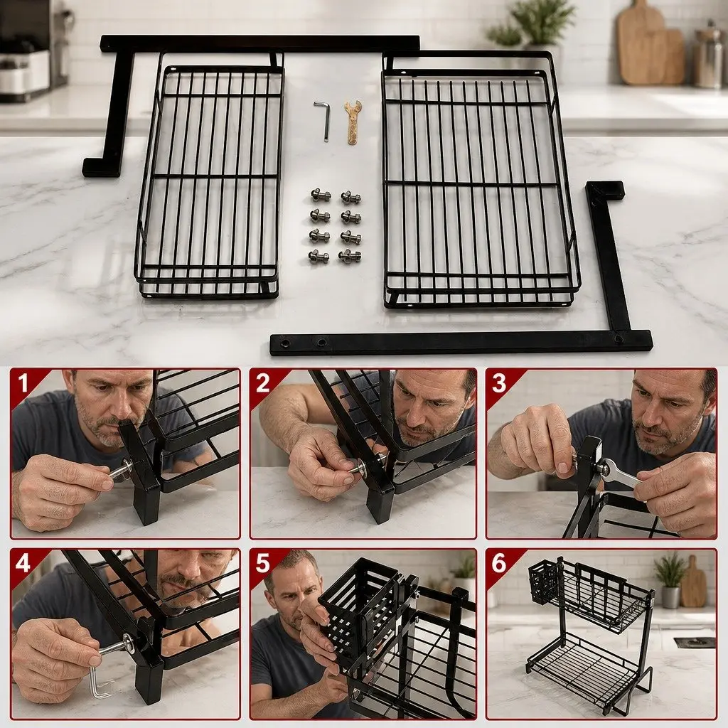 2-Tier Kitchen Spice Rack Organizer Storage Shelf Countertop Condiments Oil