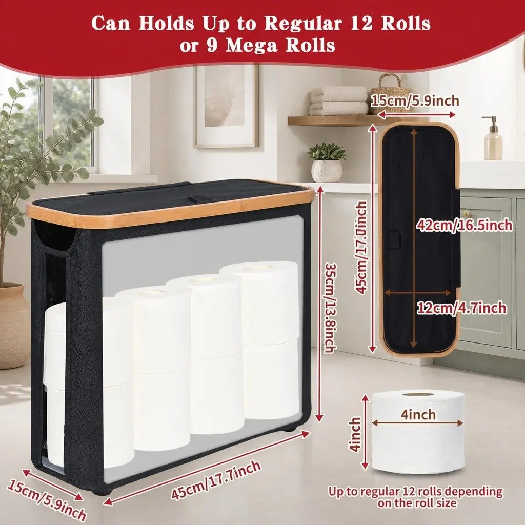 Toilet Paper Storage Basket for Bathroom RV Closet 2 Pack