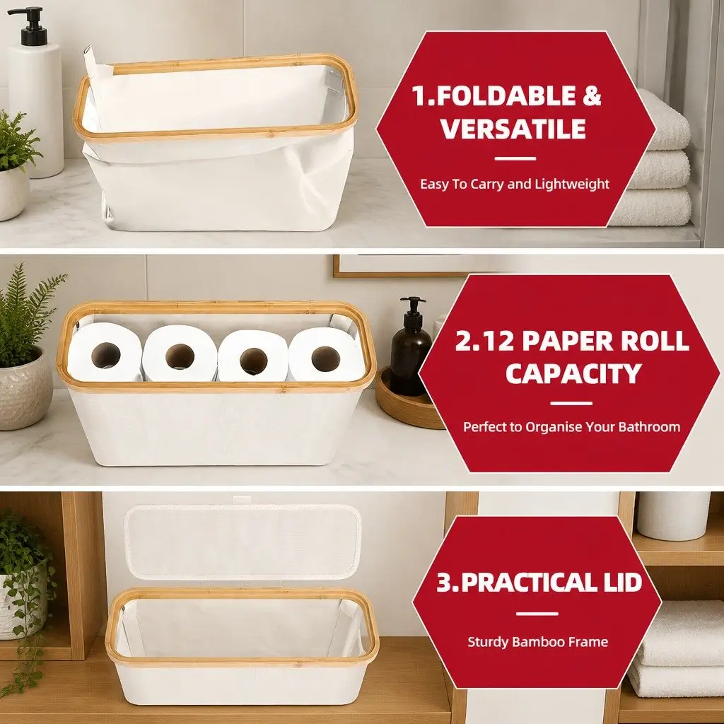 Toilet Paper Storage Basket for Bathroom RV Closet 2 Pack
