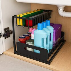 Under Sink Organiser Specifications: 2-Tier Design
