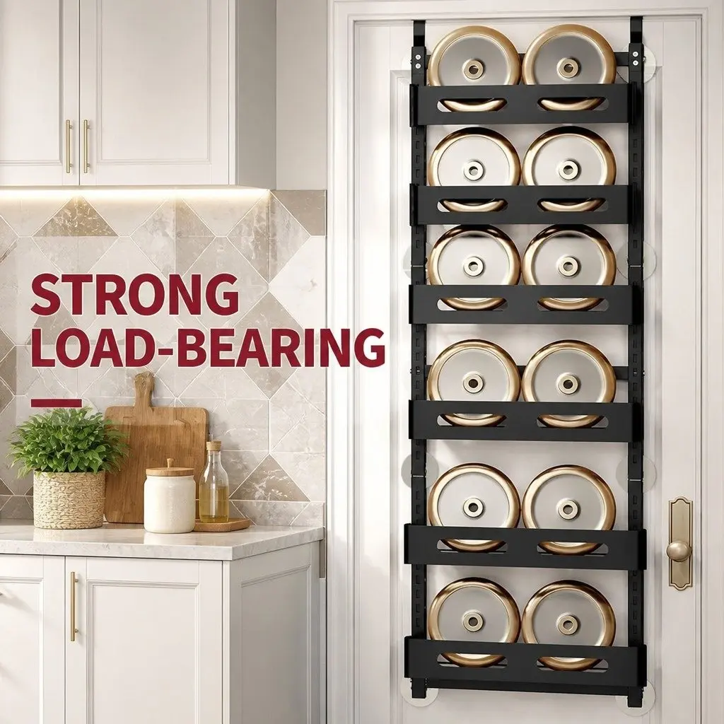 Over the Door Organizer Kitchen Bathroom 6 Tier Adjustable Metal Storage Rack