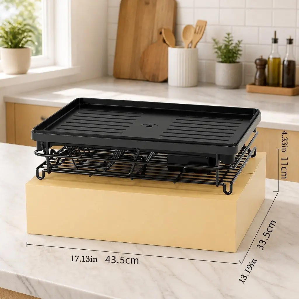 2-Tier Dish Drying Rack with Drainboard