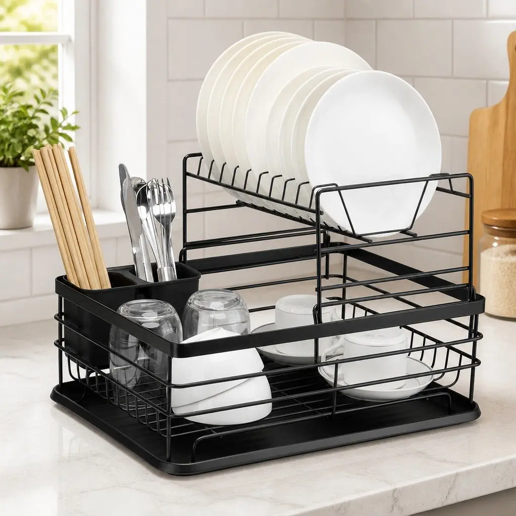 2-Tier Dish Drying Rack with Tray