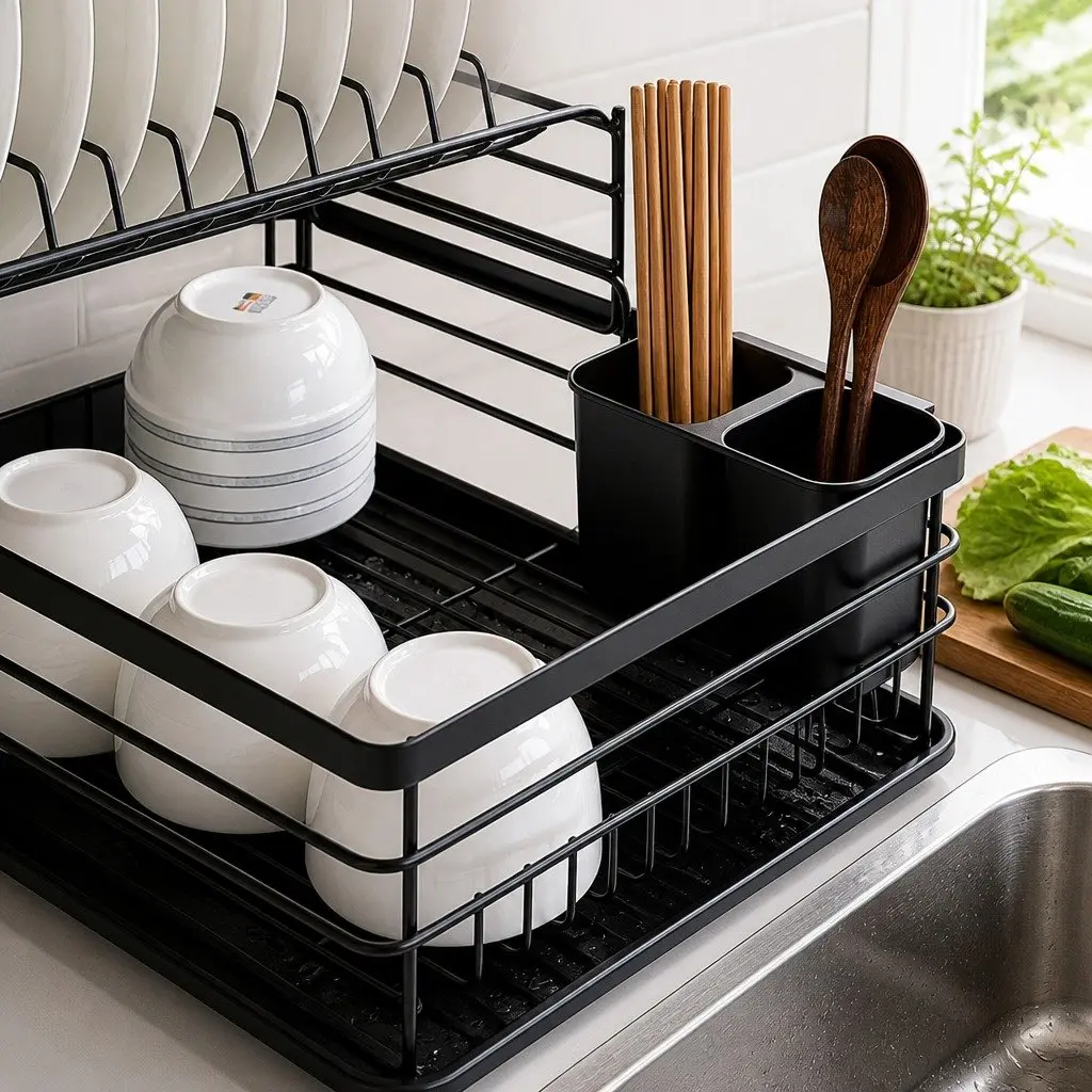 2-Tier Dish Drying Rack with Tray
