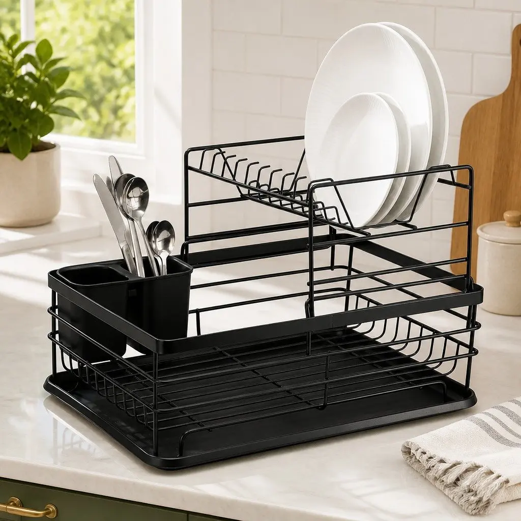 2-Tier Dish Drying Rack with Tray