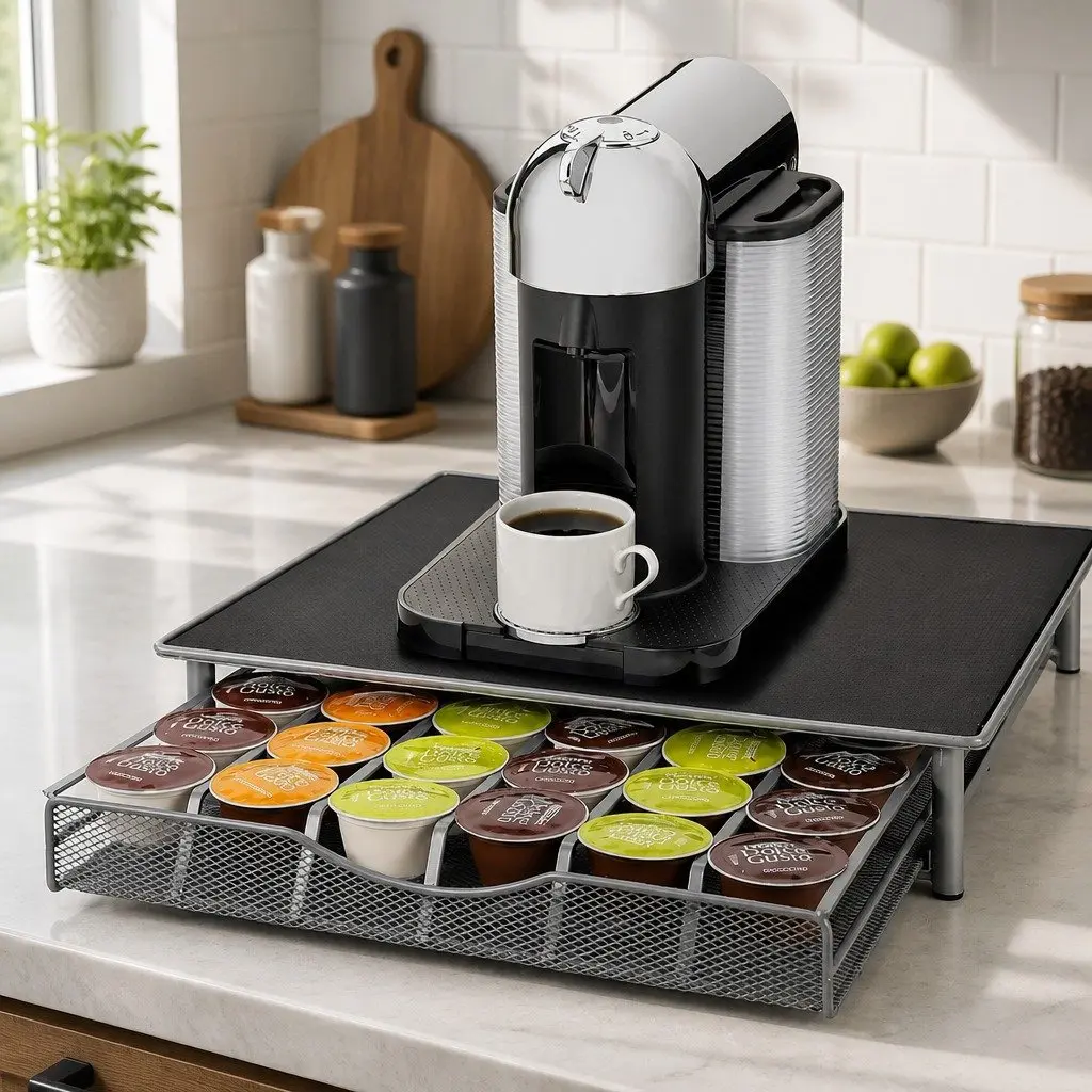 K-Cup Coffee Pod Drawer Storage Organizer 36 Pods Kitchen Counter Holder Riser