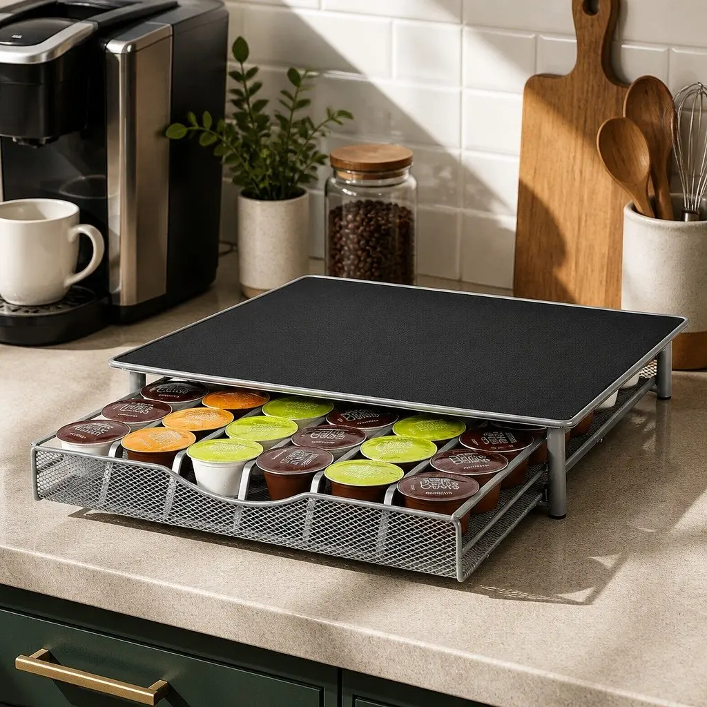 K-Cup Coffee Pod Drawer Storage Organizer 36 Pods Kitchen Counter Holder Riser