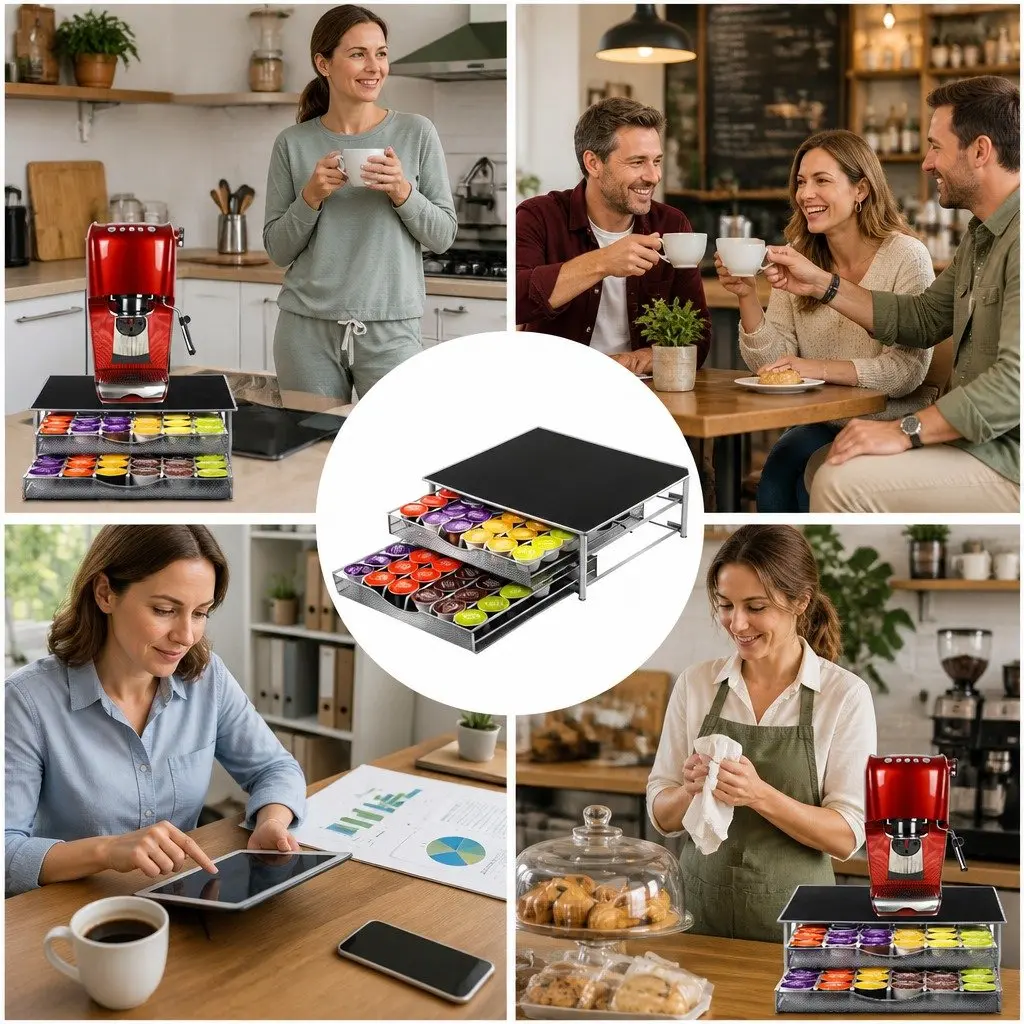 K-Cup Coffee Pod Drawer Storage Organizer Kitchen Counter 2-Tier 72 Capacity